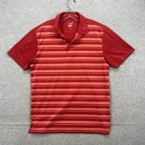 TGW Golf Warehouse Polo Shirt Mens Medium Red Stripe Performance‎ Tennis Golf
